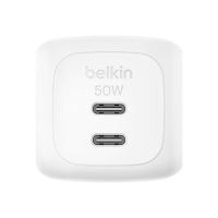 Belkin BoostCharge Pro - Netzteil - GaN - 50 Watt - Fast Charge, PD 3.1/PPS - 2 Ausgabeanschlussstellen (2 x USB-C)