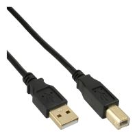 InLine USB 2.0 Kabel - A an B - schwarz - Kontakte gold - 3m