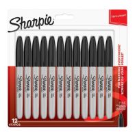 Sharpie 1996111, Schwarz, Feine Spitze, 1 mm, Keramik, Stoff, Leder, Papier, Kunststoff, 12 Stück(e)