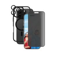 PanzerGlass CARE by ® Flagship 3-in-1 Privacy Set iPhone 16 Pro, Apple, Apple - iPhone 16 Pro, Trockene Anwendung, Kratzresistent, Schockresistent, Transparent, 1 Stück(e)