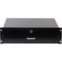 Rockstable 3 HE 19" Abschließbare Schublade, Schubladeneinheit, Schwarz, Stahl, 3U, Oval, 48,3 cm (19")