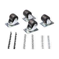 StarTech.com Heavy Duty Casters for Server Racks/Cabinets, Set of 4 Universal M6 2-inch Swivel Caster Kit, 45x75mm Pattern, Replacement Caster Wheels for 4 Post Racks, Steel/Plastic - 4-Pack Rolling Caster Kit (RKCASTER2)