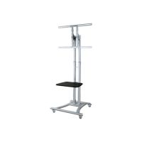 Neomounts Mobile Monitor/TV Floor Stand PLASMA-M1800E - Aufstellung - für Flachbildschirm - Silber - Bildschirmgröße: 68.6-152.4 cm (27"-60")