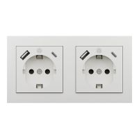 ICY BOX IB-MPS4200W-PD - Steckdose - 2P+E - Typ F, USB, USB Typ-C - mit Verschluss - 1 Steckdose, 1 USB-Anschluss, 1 USB-C socket - 3 A - weiß (Packung mit 2)