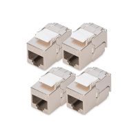 DIGITUS CAT 6A  Kompakt-Keystone Modul, geschirmt, werkzeugfreier Montageanschluss, 4 Stk.
