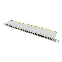 LogiLink Patch Panel - Rack montierbar - CAT 6a - STP - RJ-45 X 24 - Grau, RAL 7035 - 0.5U - 48.3 cm (19")