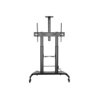 V7 TVCART2 - Wagen - für LCD-Display - Kunststoff, hochwertiger kaltgewalzter Stahl - mattschwarz - Bildschirmgröße: 152.4-254 cm (60"-100")
