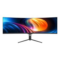 V7 L490DQ-HAS 49? (65 W PD) Curved Monitor mit USB-C-Anschluss – DQHD – 5120 × 1440 – Höhenverstellbar, 124,5 cm (49"), 5120 x 1440 Pixel, Dual QHD, LED, 5 ms, Schwarz