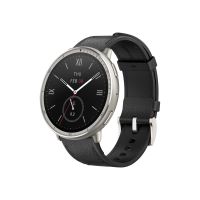 Amazfit Active 2 - Premium Version - intelligente Uhr mit Riemen - Leder - schwarz - Handgelenkgröße: 150-210 mm - Anzeige 3.4 cm (1.32")