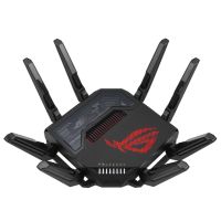 ASUS ROG Rapture GT-BE98, Wi-Fi 7 (802.11be), Quad-band (2.4 GHz / 5 GHz-1 / 5 GHz-2 / 6 GHz), Ethernet/LAN, Schwarz, Tabletop-Router