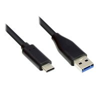 Exsys EX-K1584-2.0, 2 m, USB A, USB C, USB 3.2 Gen 1 (3.1 Gen 1), 5 Gbit/s, Schwarz