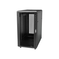 StarTech.com 18HE 19 Zoll Server Rack/Schrank - 4 Pfosten mit Einstellbare Tiefe(15-81cm), abschließbares Knock Down(FlatPack) Netzwerkschrank - Glastür & Rollen - HP ProLiant ThinkServer (RK1836BKF)