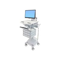 Ergotron Wagen - offene Architektur - für LCD-Display / PC-Ausrüstung - medizinisch - Kunststoff, Aluminium, verzinker Stahl - Grau, weiß, Polished Aluminum - Bildschirmgröße: bis zu 61 cm (bis zu 24 Zoll)