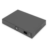 DIGITUS 16-Port Fast Ethernet PoE Netzwerkswitch, 19 Zoll, unmanaged, 2+1 Uplink Ports, RJ45 + SFP, 185 W, af/at