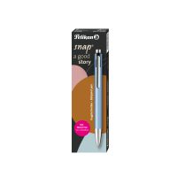 Pelikan Kugelschreiber Snap Metalic K10 Frostblau im Etui, Clip, Clip-on-Einziehkugelschreiber, Blau, 1 Stück(e), Medium