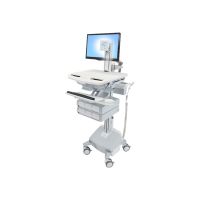 Ergotron Wagen - offene Architektur - für LCD-Display / PC-Ausrüstung - medizinisch - Kunststoff, Aluminium, verzinker Stahl - Grau, weiß, Polished Aluminum - Bildschirmgröße: bis zu 61 cm (bis zu 24 Zoll)