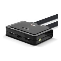 Lindy 2 Port HDMI 18G, USB Type C, USB 2.0 & Audio Cable KVM Switch