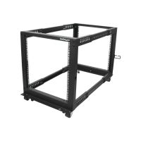 StarTech.com 12HE 4 Pfosten Open Frame Server Rack tiefenverstellbar mit Rollen / Nivellierfüße und Kabelverwaltung - Dell PowerEdge HP ProLiant ThinkServer (4POSTRACK12U)