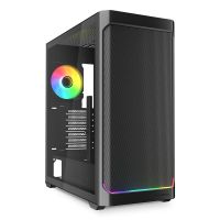 Sharkoon AK4W RGB Strip, Midi Tower, PC, Schwarz, ATX, micro ATX, Mini-ITX, Metall, Multi