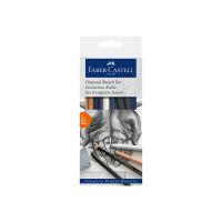 FABER-CASTELL Creative Studio Sketch - Set aus Bleistift, Buntstift und Kohlestift