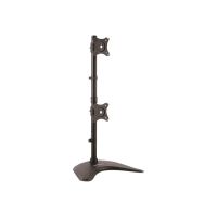 StarTech.com Vertikale Dual Monitorhalterung - Heavy Duty Stahl - Für VESA Monitore bis zu 27 Zoll - Verstellbarer zweifach Moniotrständer - Aufstellung für 2 Monitore - stabiler Stahl - Schwarz - Bildschirmgröße: 33-68.6 cm (13"-27")