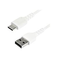 StarTech.com 2m USB-A auf USB-C Ladekabel - Dauerhaftes USB 2.0 auf USB Typ-C Datenübertragungs- und Schnellladekabel - Robuster TPE-Mantel Aramidfaser, M/M, 3A - Weiß (RUSB2AC2MW)