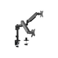 Equip Befestigungskit (Klemmmontagesockel, Tischplattenbohrung, Schrauben, 2 Arme) - Gasfeder - für 2 LCD-Displays / Curved LCD-Displays - Kunststoff, stainless steel - Schwarz - Bildschirmgröße: 43.2-81.3 cm (17"-32")