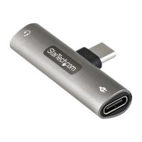 StarTech.com USB-C Audio- und Ladeadapter - USB-C-Audio Adapter mit 3,5-mm TRRS Kopfhörer-/Headset Buchse und 60W USB Typ-C-Power Delivery Pass-Through - für USB-C Handy/Tablet/Laptop (CDP235APDM)