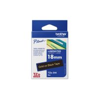 Brother TZe-344 - Standard-Klebstoff - gold auf schwarz - Rolle (1,8 cm x 8 m)