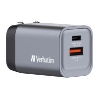 Verbatim Netzteil - GaN - 35 Watt - 3 A - PD 3.0, QC 3.0 - 2 Ausgabeanschlussstellen (24 pin USB-C, USB)