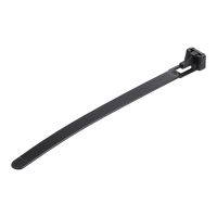 StarTech.com 12cm(5") Reusable Cable Ties, 7mm(1/4") wide, 30mm(1-1/8") Bundle Dia. 22kg(50lb) Tensile Strength, Releasable Nylon Ties, Indoor/Outdoor, 94V-2/UL Listed, 100 Pack, Black - Nylon 66 Plastic - TAA (CBMZTRB5BK)