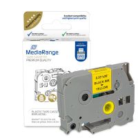 MEDIARANGE Laminiert - permanenter Klebstoff - Schwarz auf Gelb - Rolle (0,9 cm x 8 m)