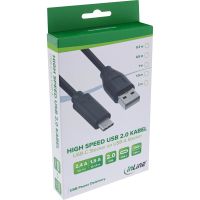 InLine USB 2.0 Kabel - USB-C Stecker an A Stecker - schwarz - 1m