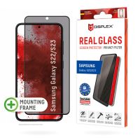 E.V.I. Displex Privacy Panzerglas (10H) für Samsung Galaxy S22/S23, Eco-Montagerahmen, Privacy Filter, 15,5 cm (6.1"), Smartphone, Rahmenloser Blickschutzfilter, 10H, Glänzend, Privatsphäre
