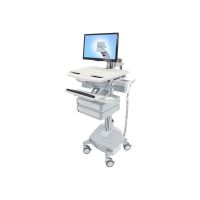 Ergotron Wagen - offene Architektur - für LCD-Display / PC-Ausrüstung - medizinisch - Aluminium, verzinker Stahl, hochwertiger Kunststoff - Grau, weiß, Polished Aluminum - Bildschirmgröße: bis zu 61 cm (bis zu 24 Zoll)