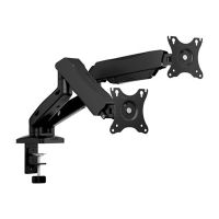 ICY BOX IB-MS204-T - Befestigungskit - einstellbarer Doppelarm - für 2 Flachbildschirme - Kunststoff, Stahl, Aluminium - Schwarz - Bildschirmgröße: bis zu 81,3 cm (bis zu 32 Zoll)