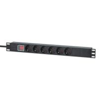Intellinet 714914, 1U, Einphasig, Aluminium, Schwarz, 6 AC-Ausgänge, Typ F