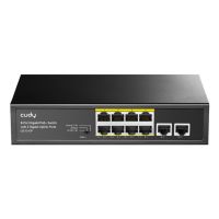 CUDY GS1010P, Gigabit Ethernet (10/100/1000), Power over Ethernet (PoE), Rack-Einbau, Desktop-/Wandmontage, Wandmontage