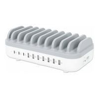 Manhattan Charging Station, 10x Ports: 3x USB-C (up to 18W PD)