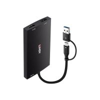 Lindy Adapterkabel - 9-Pin USB Typ A / 24-Pin USB-C männlich zu HDMI weiblich - 11 cm - Schwarz - Unterstützung für 4K60Hz (3840 x 2160)