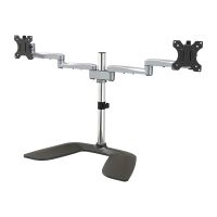 StarTech.com Monitorhalterung für zwei Monitore - Ergonomisches Monitorstand für VESA Bildschirme bis zu 32" und 8 kg  - Freistehende gelenkige Bildschirmhalterung - Höhenverstellbar (ARMDUALSS)