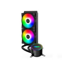 Pccooler GI-CL240VC RGB AIO CPU Wasserkühler, Kühlset, 12 cm, 1600 RPM, 30,8 dB, 65 cfm, Schwarz, Mehrfarbig