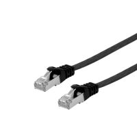 Equip Cat.6A U/FTP Flat Patchkabel, 2m, Schwarz, 2 m, Cat6a, U/FTP (STP), RJ-45, RJ-45, Schwarz