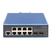 DIGITUS Industrieller 8+2-Port L2 managed Gigabit Ethernet PoE Switch
