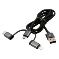 Exsys EX-K1403-2, 1 m, USB A, USB C, USB 2.0, 0,48 Gbit/s, Schwarz, Grau