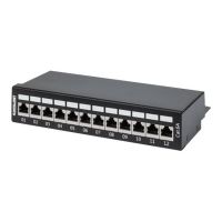 Intellinet Patch Panel, Cat6a, FTP, 12-Port, Desktop, Shielded, 90° Top-Entry Punch Down Blocks, Black