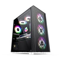 Pccooler PLATINUM-MM200 MESH Gehäuse in Schwarz, Midi Tower, PC, Schwarz, ATX, micro ATX, SPCC, Gehärtetes Glas, Gaming
