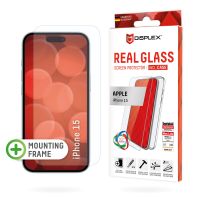 E.V.I. Displex Panzerglas + Schutzhülle für Apple iPhone 15, Eco-Montagerahmen, kratzer-resistent, Apple, iPhone 15, Trockene Anwendung, Schlagfest, Kratzresistent, Staubresistent, Transparent, 1 Stück(e)