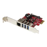 StarTech.com 3 Port PCI Express USB 3.0 Karte mit Gigabit Ethernet