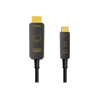 LogiLink Premium High Speed - Adapterkabel - 24 pin USB-C männlich zu HDMI männlich - 10 m - doppelt geschirmtes Kupfer/Glasfaser-Hybridkabel - Schwarz - Active Optical Cable (AOC)
